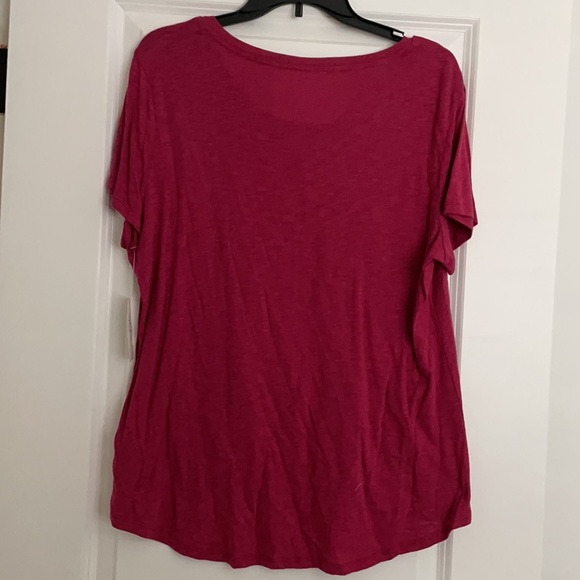 Style & Co Raspberry Scoopneck Pattern T Shirt Siz L NWT - Picture 5 of 6
